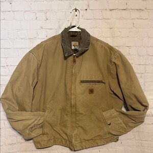 VTG Carhartt J97 SDL Detroit Duck Jacket Men's L Sandstone Saddle Blanket Lined